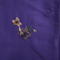 SHIATZY CHEN 100% silk voilet oriental floral bird embroidery cocoon vest IT44 L
