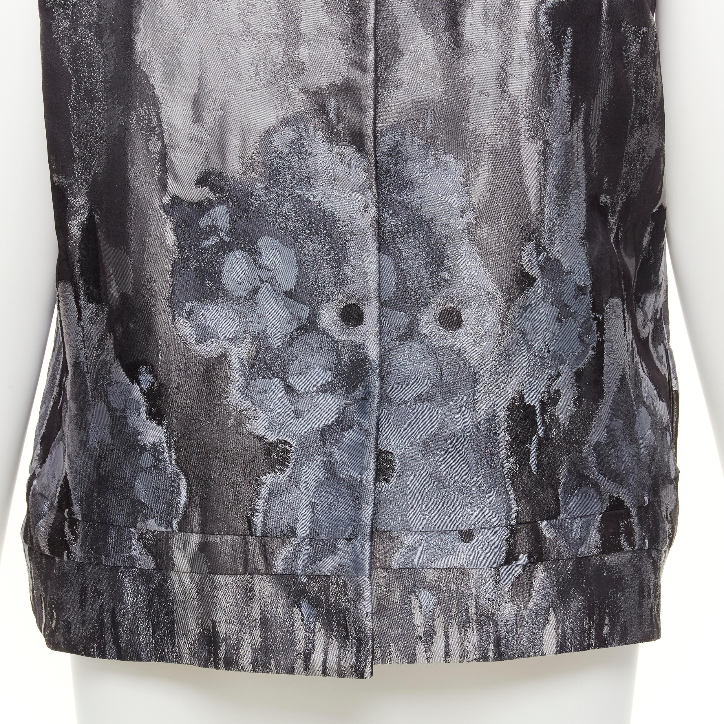 SHIATZY CHEN abstract watercolour floral silk brocade scallop collar vest IT44 L For Sale 3