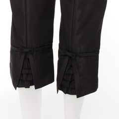 SHIATZY CHEN black acetate blend 3D cut back slit padded cropped pants IT42 M