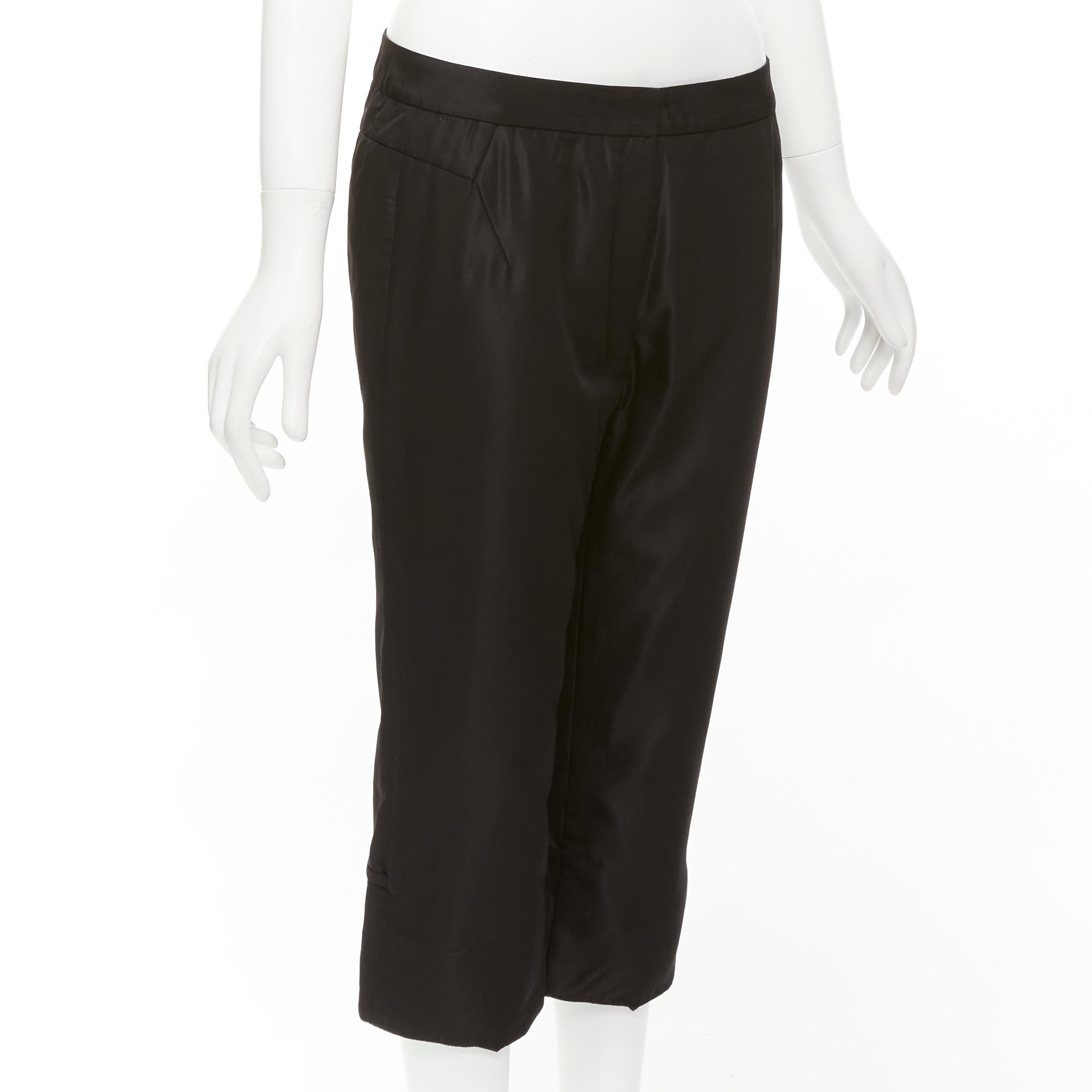 Nero SHIATZY Chen nero in misto acetato con taglio posteriore 3D e pantaloni cropped imbottiti IT42 M. in vendita