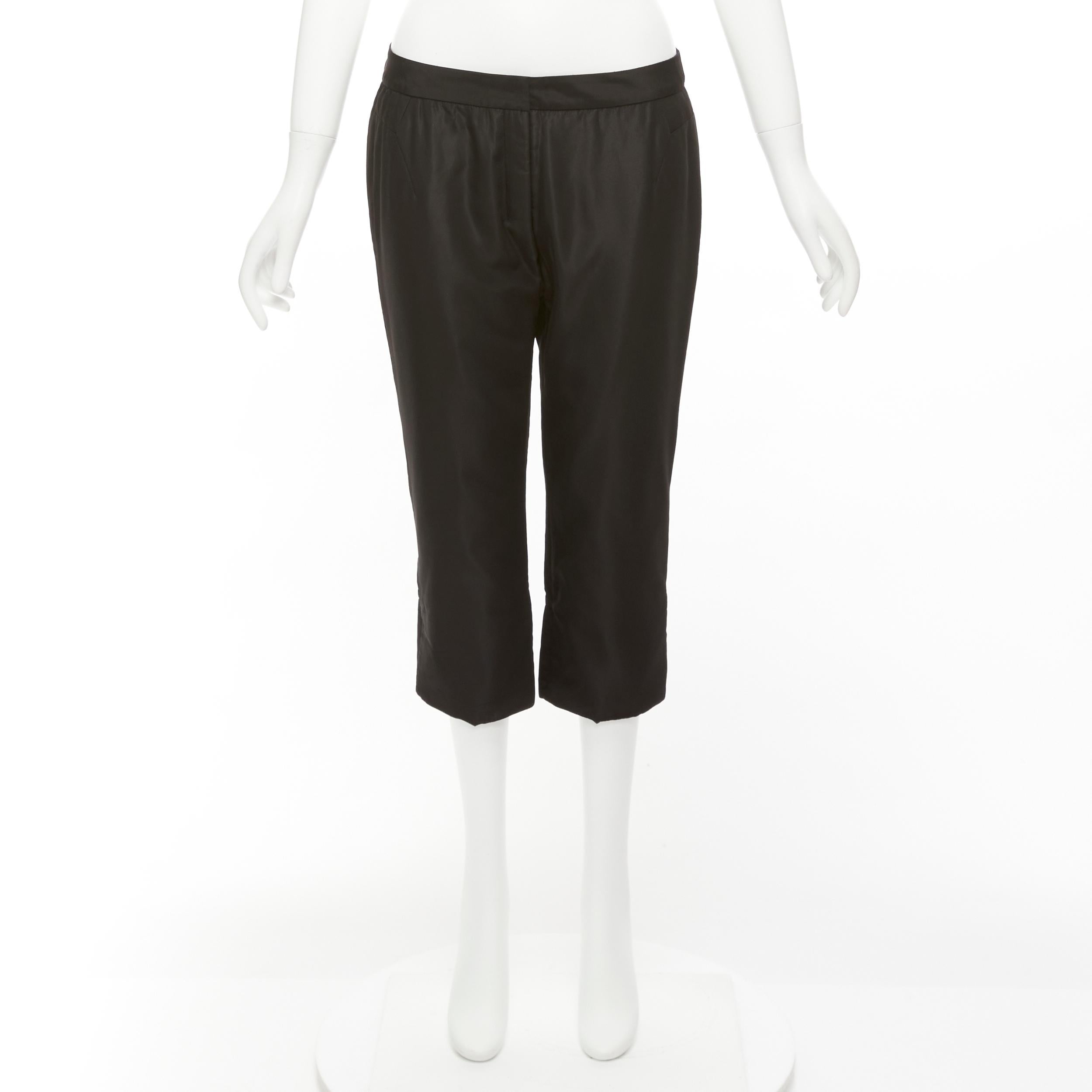 SHIATZY Chen nero in misto acetato con taglio posteriore 3D e pantaloni cropped imbottiti IT42 M. in vendita 4