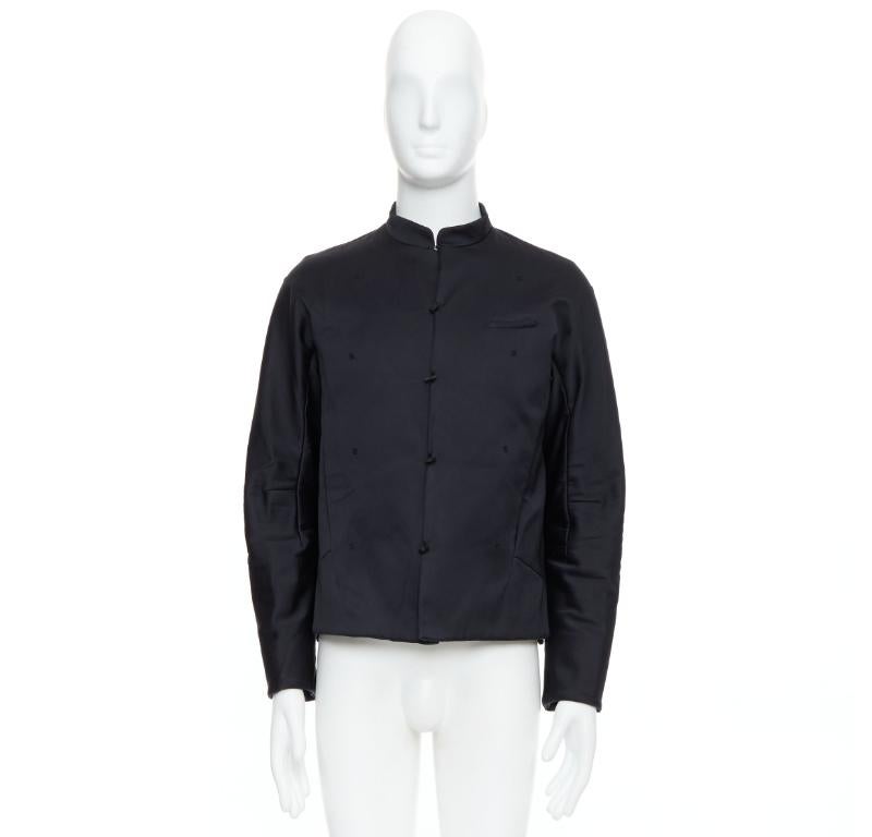SHIATZY CHEN cappotto imbottito in misto cotone nero e ricamato in seta IT48 M. in vendita 5