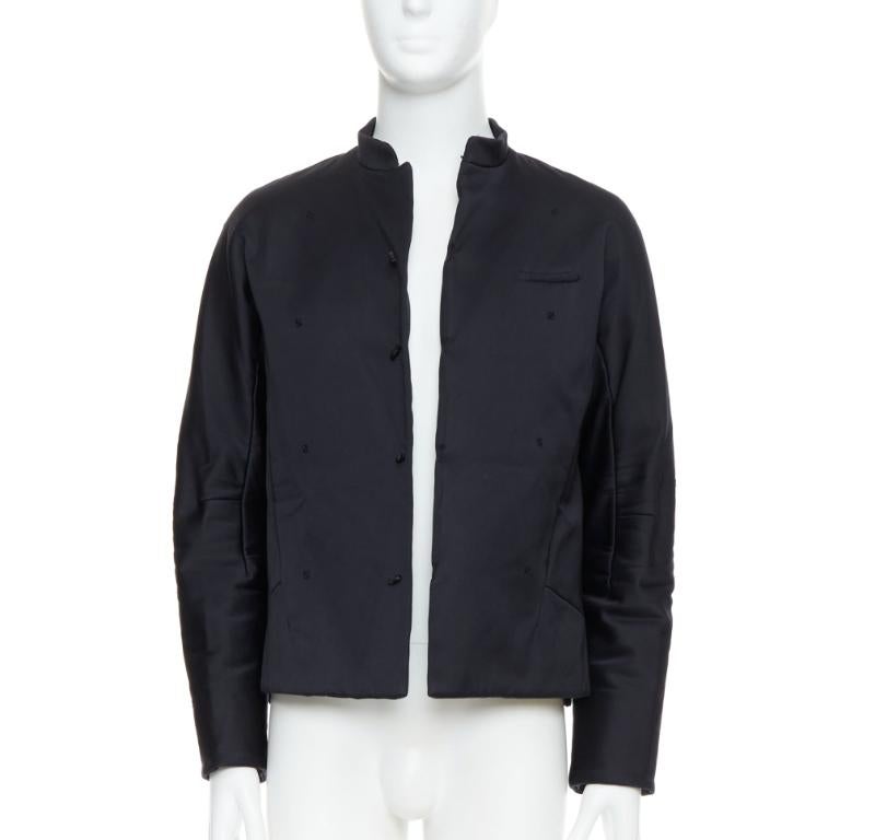 Nero SHIATZY CHEN cappotto imbottito in misto cotone nero e ricamato in seta IT48 M. in vendita
