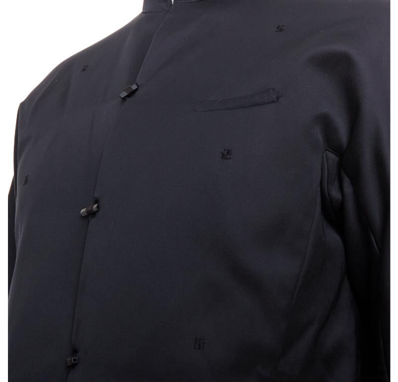 SHIATZY CHEN cappotto imbottito in misto cotone nero e ricamato in seta IT48 M. in vendita 3