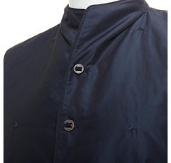 SHIATZY CHEN navy padded embroidered silky coin button vest IT46 S