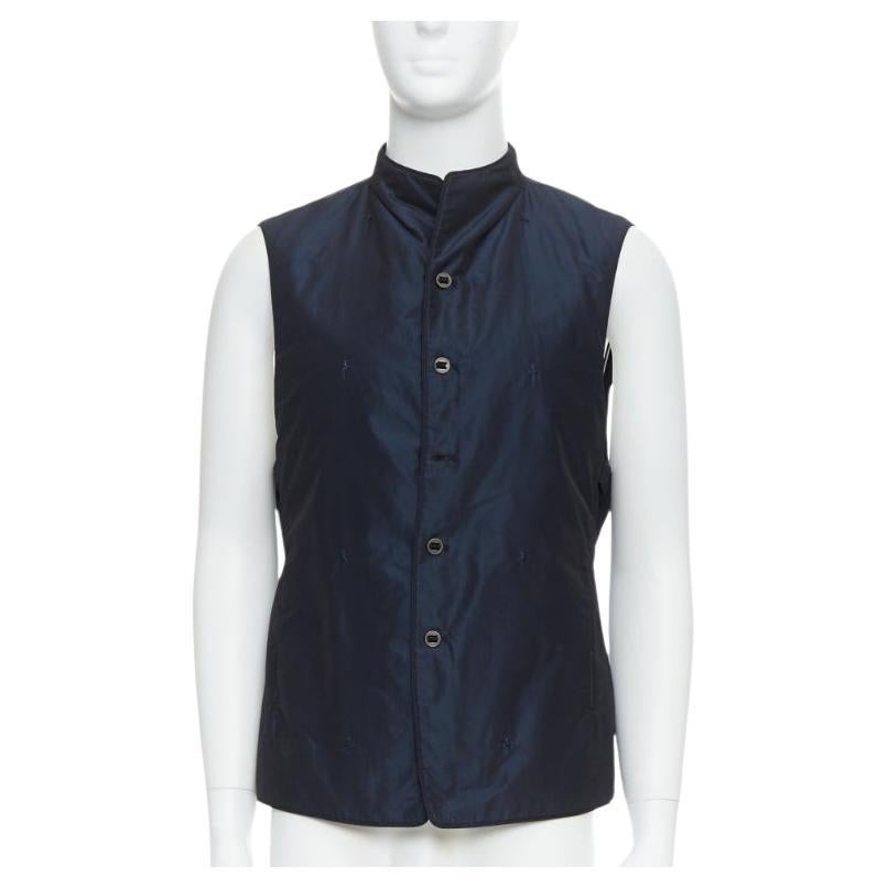SHIATZY Chen gilet imbottito ricamato in seta con bottoni IT46 S