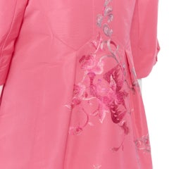 SHIATZY CHEN pink oriental blossom floral embroidered round cocoon coat IT44 M