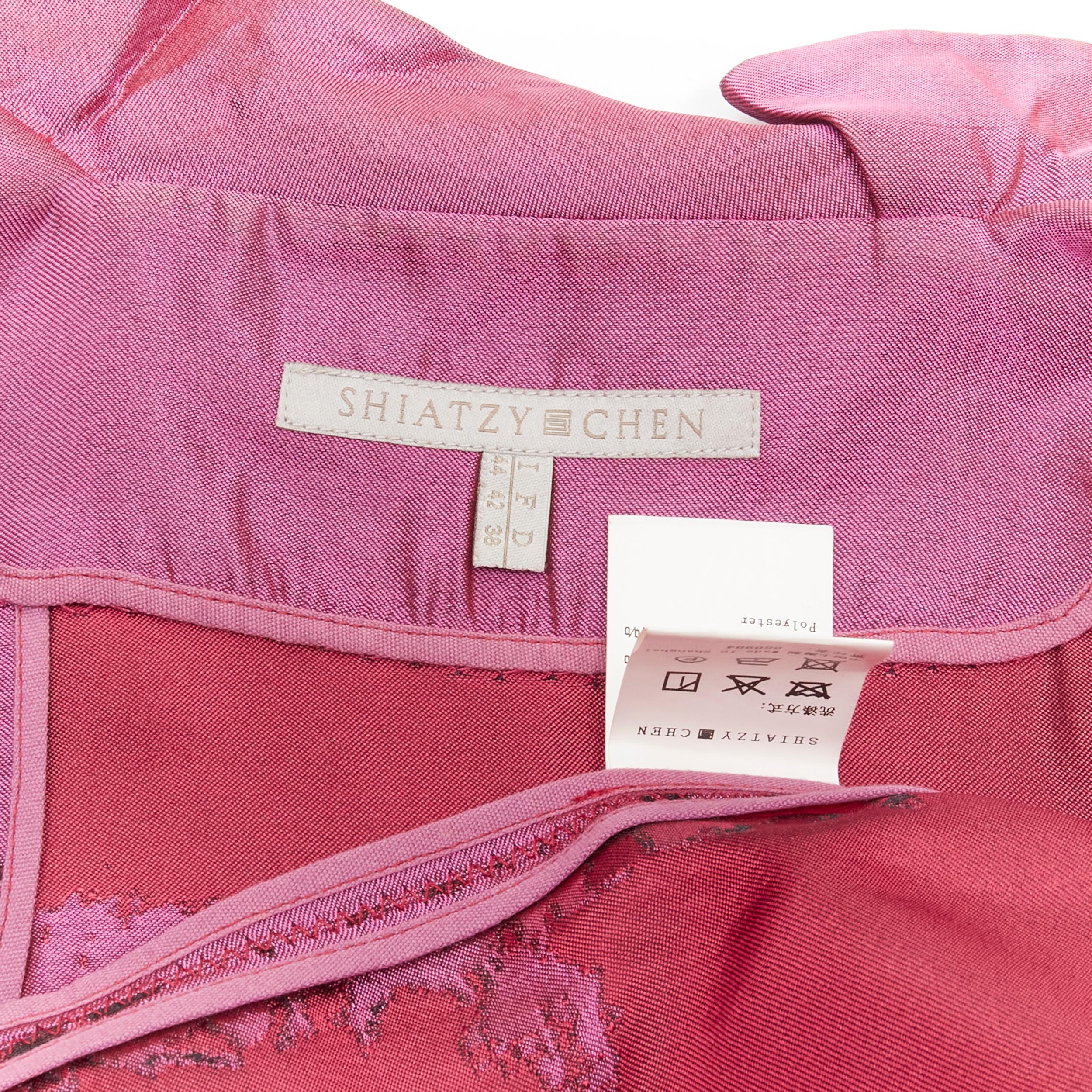 SHIATZY CHEN purple oriental abstract silk brocade cropped jacket IT44 L For Sale 6