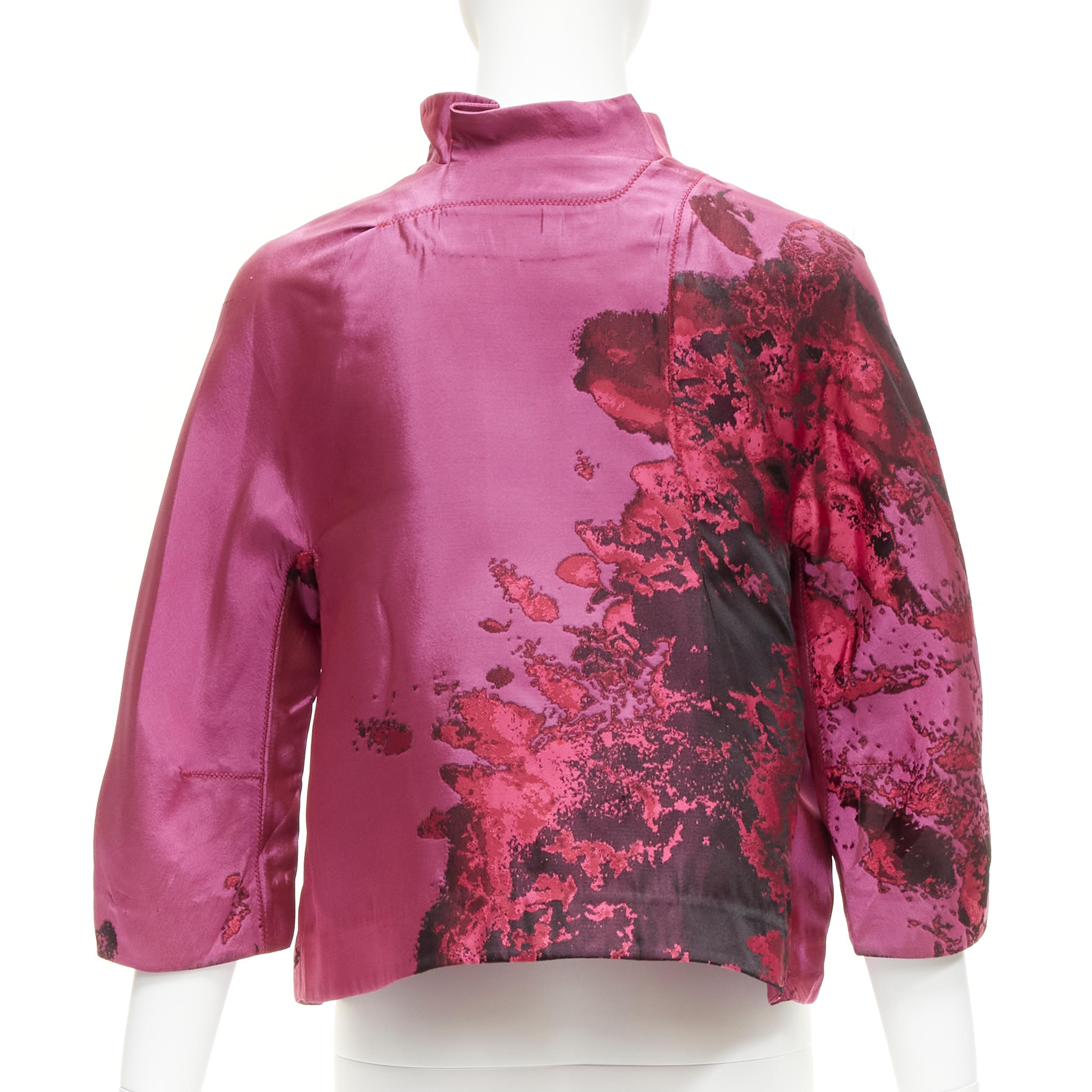 SHIATZY CHEN purple oriental abstract silk brocade cropped jacket IT44 L For Sale 1