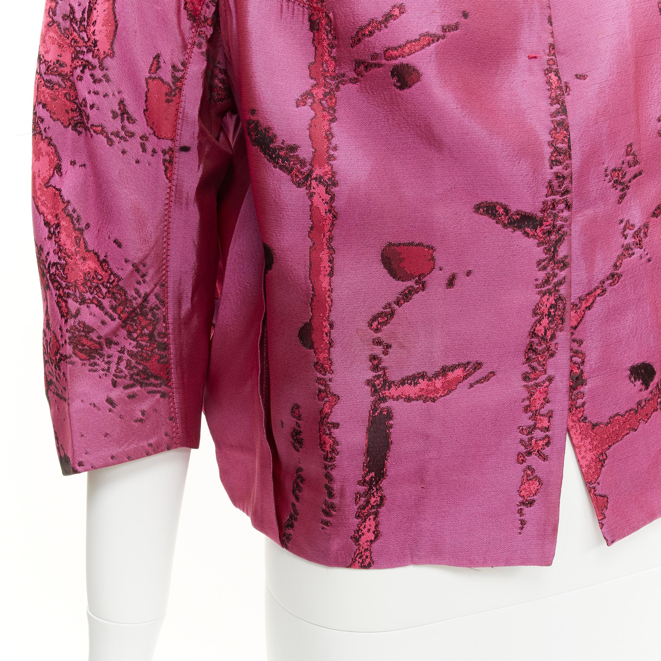 SHIATZY CHEN purple oriental abstract silk brocade cropped jacket IT44 L For Sale 3