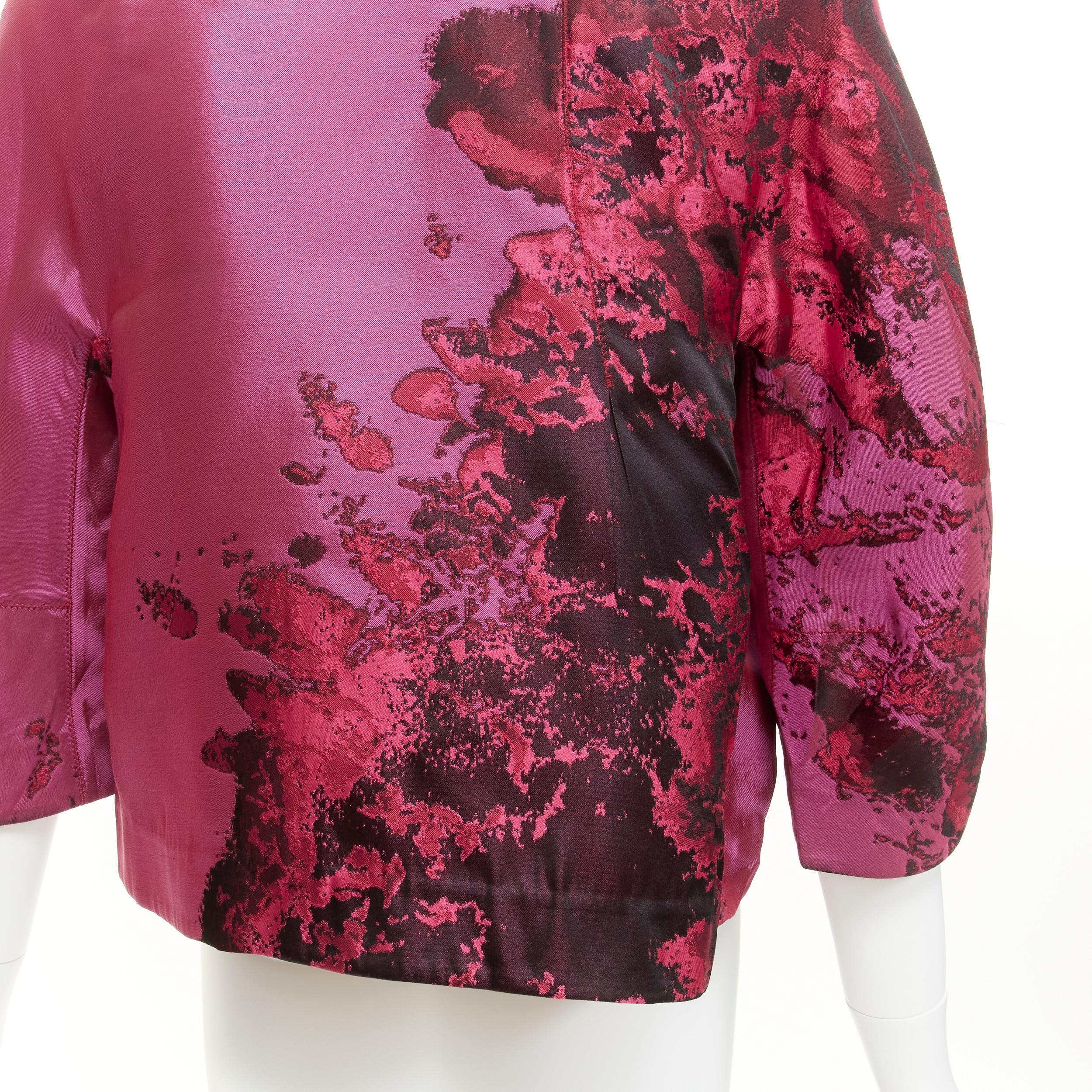 SHIATZY CHEN purple oriental abstract silk brocade cropped jacket IT44 L For Sale 4