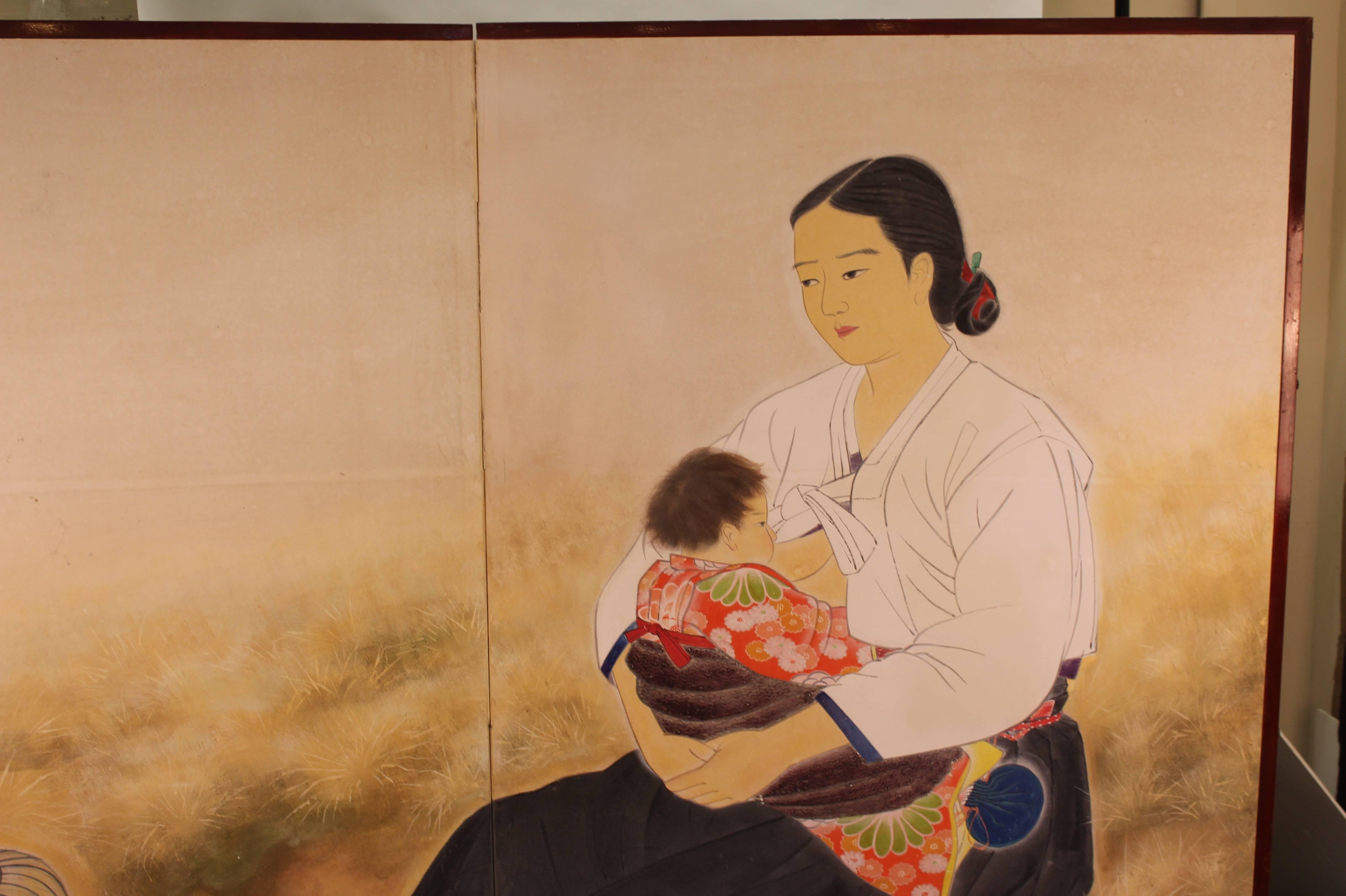 japanese mother and child painting