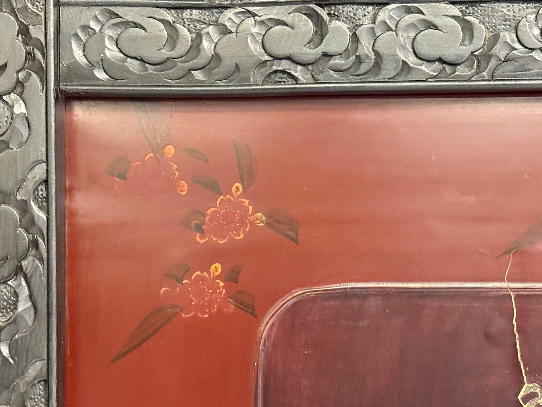 Shibayama Art, Meiji Era, Ebonized Wood, Lacquer, Two Panel Screen, Japan, 1890s For Sale 7