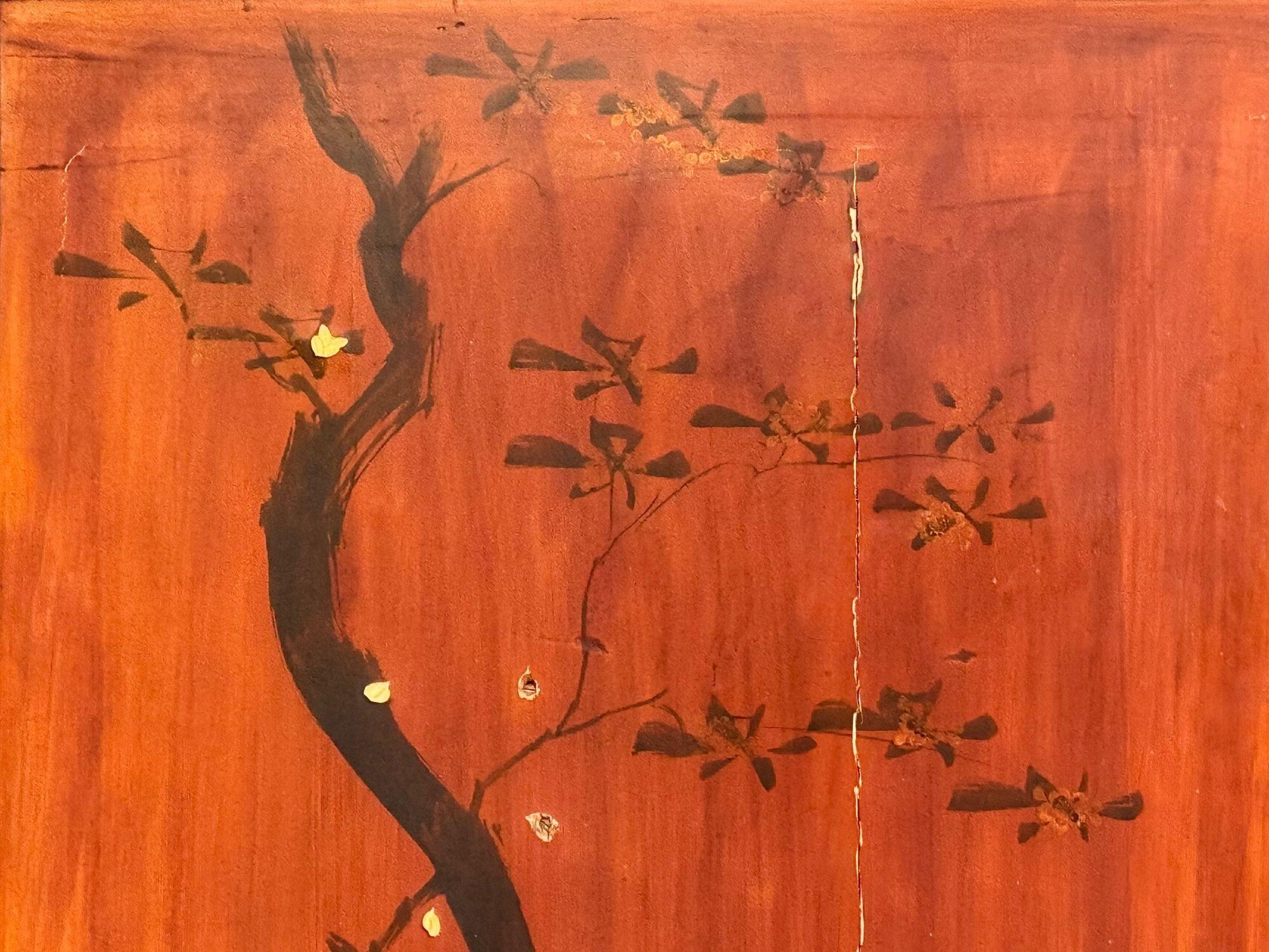 Shibayama Art, Meiji Era, Ebonized Wood, Lacquer, Two Panel Screen, Japan, 1890s For Sale 9