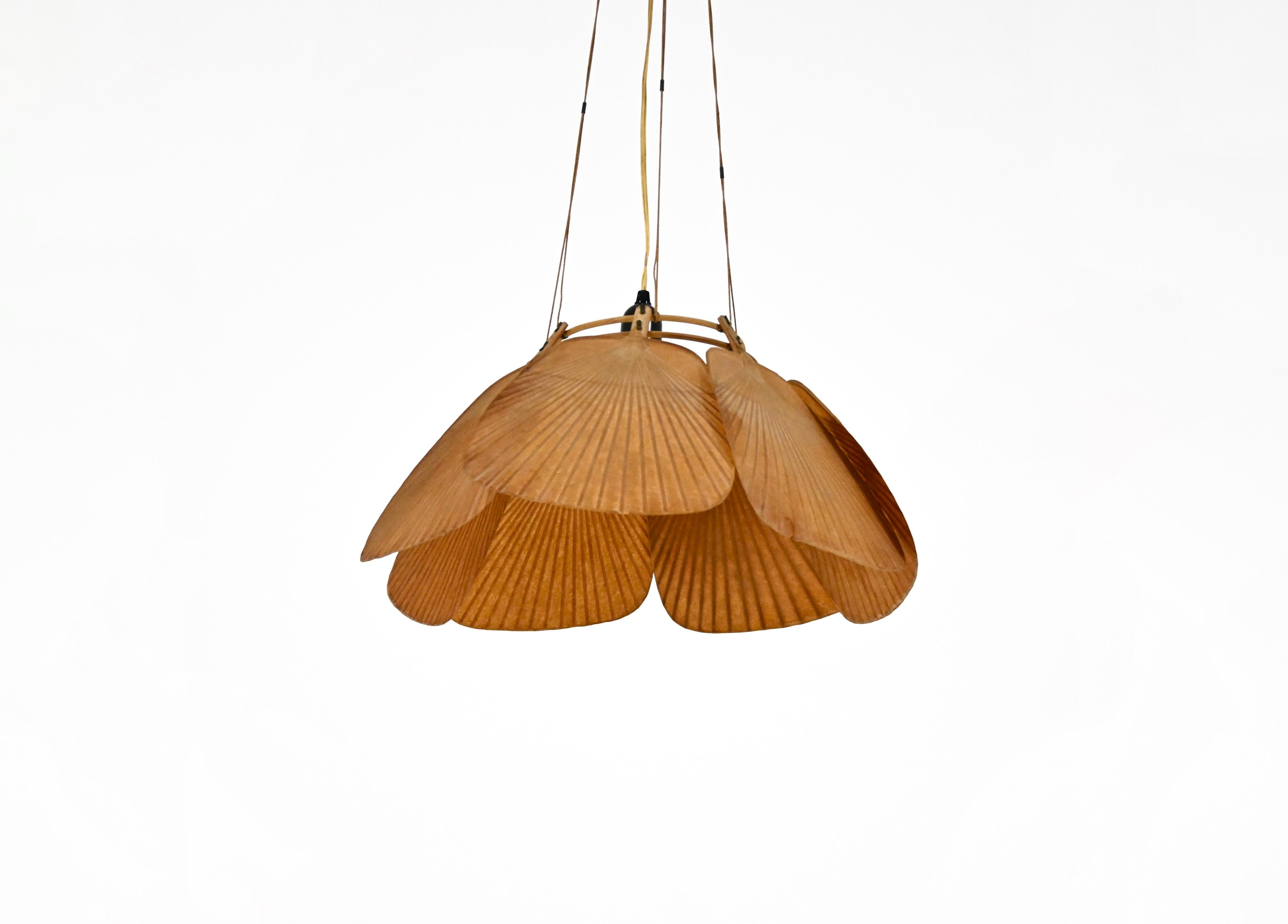 Lampada a sospensione in bambù e carta di Ingo Maurer per Design M. Model: Shishi della serie Uchiwa. Stamped Design M.  Usura dovuta al tempo e all'età
PER LA SPEDIZIONE, RICHIEDICI DI RICEVERE IL MIGLIOR PREZZO
