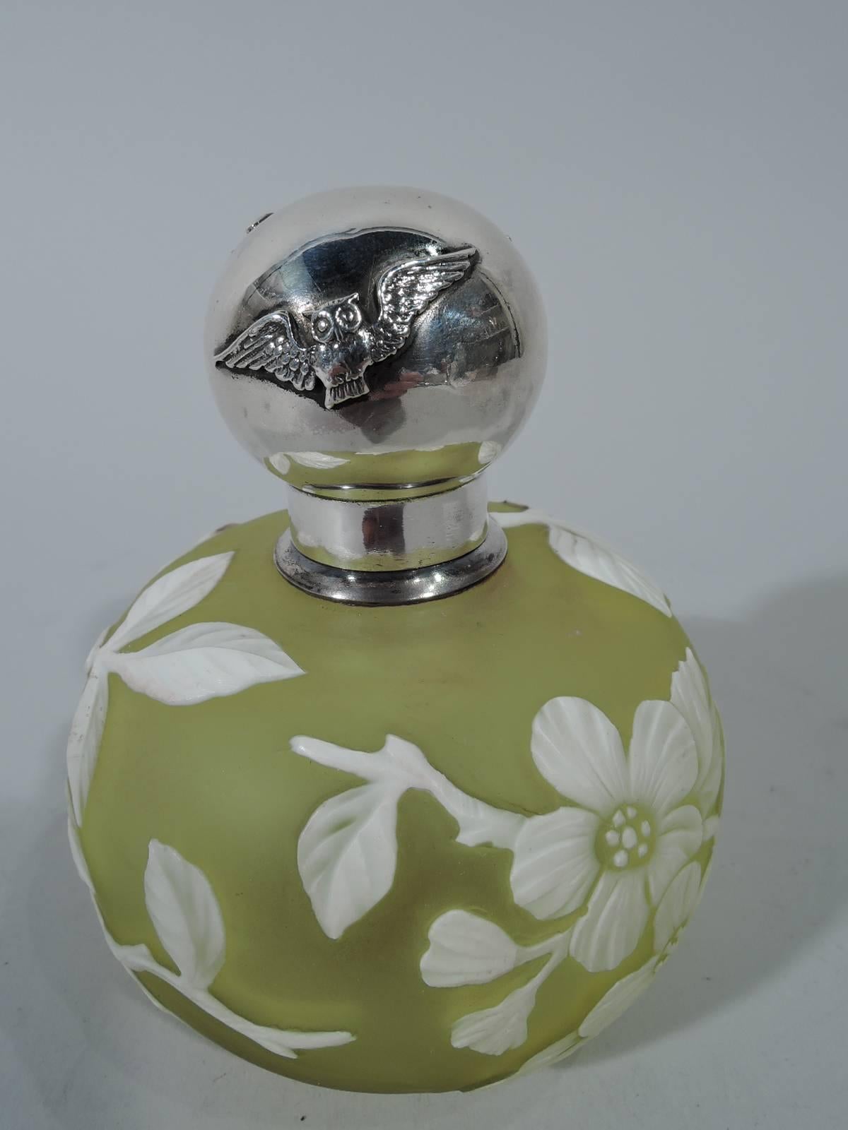 Japonisme Shiebler Aesthetic Japonesque Sterling Silver and Cameo Glass Perfume