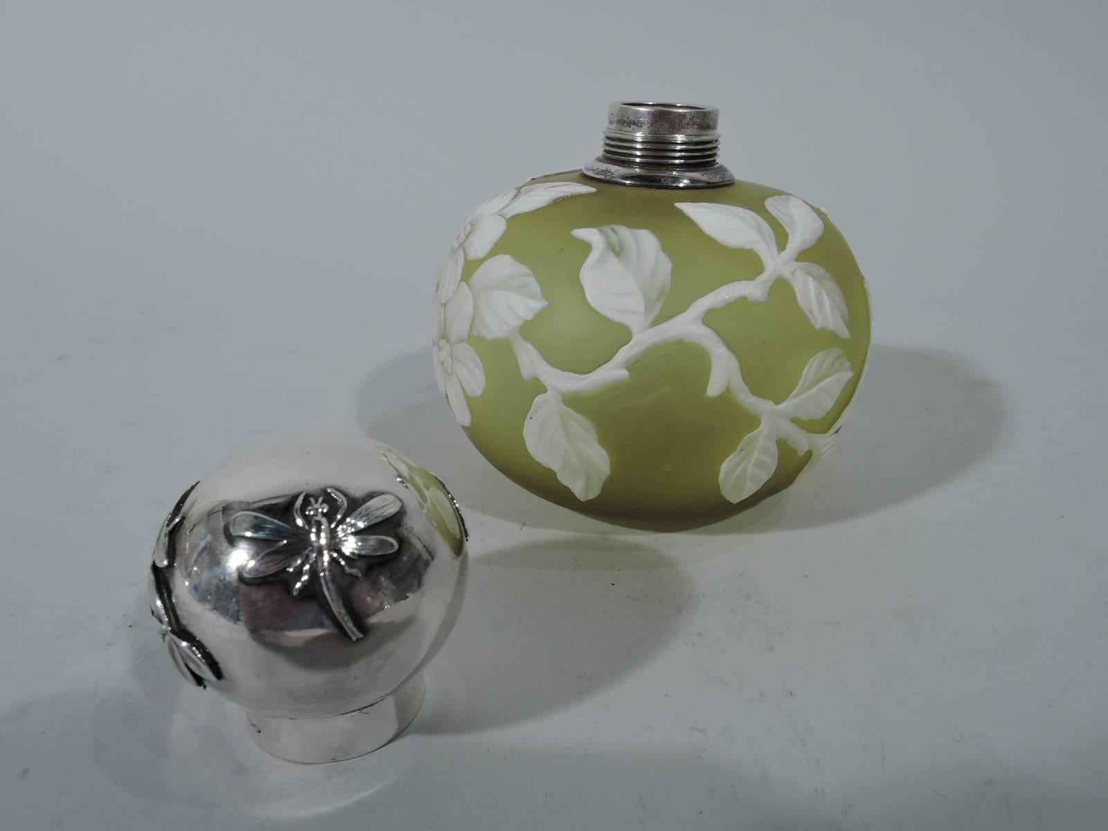 Shiebler Aesthetic Japonesque Sterling Silver and Cameo Glass Perfume In Excellent Condition In New York, NY