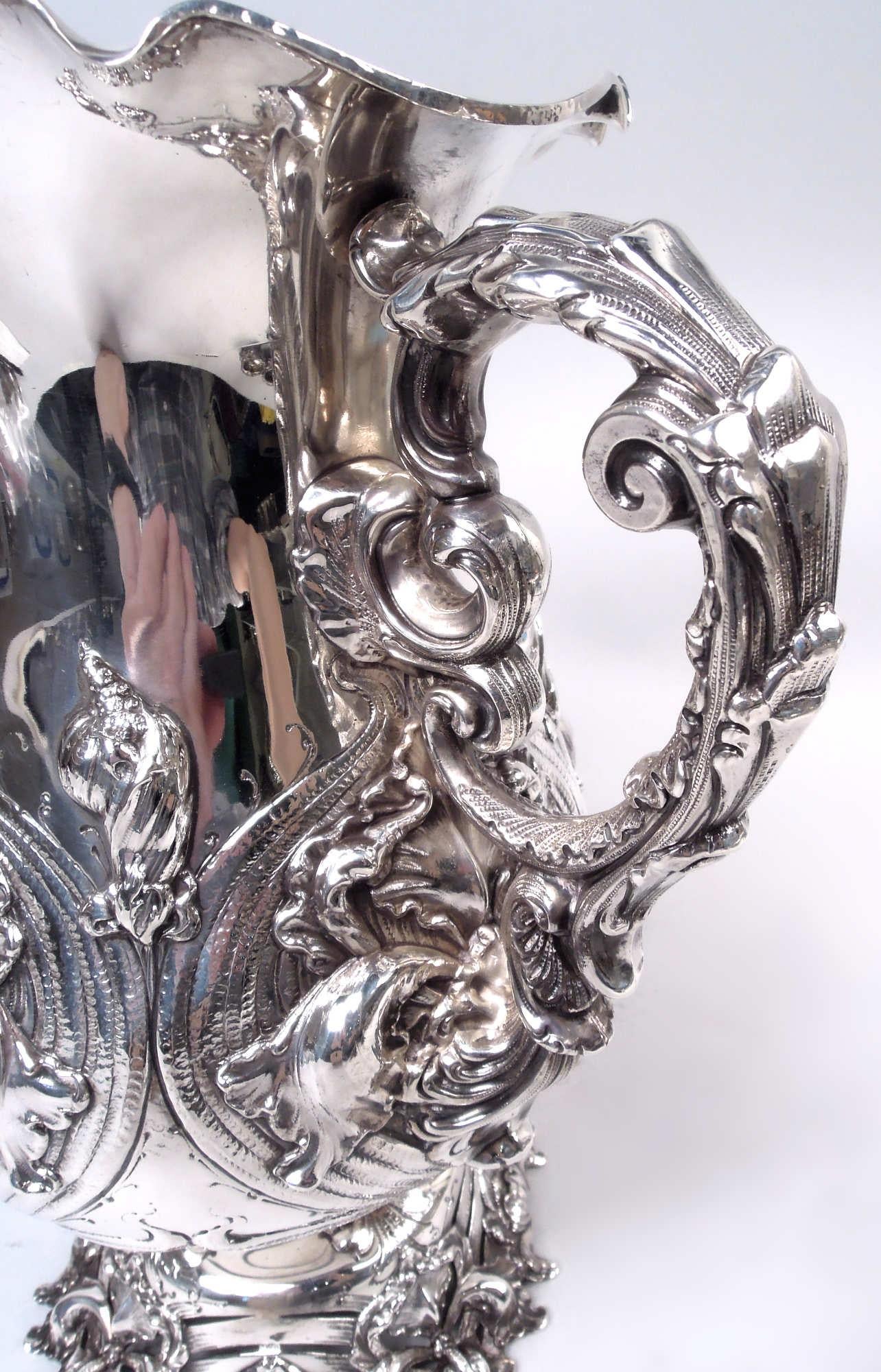 Shiebler American Art Nouveau Sterling Silver Amphora Vase Wine Cooler In Good Condition For Sale In New York, NY
