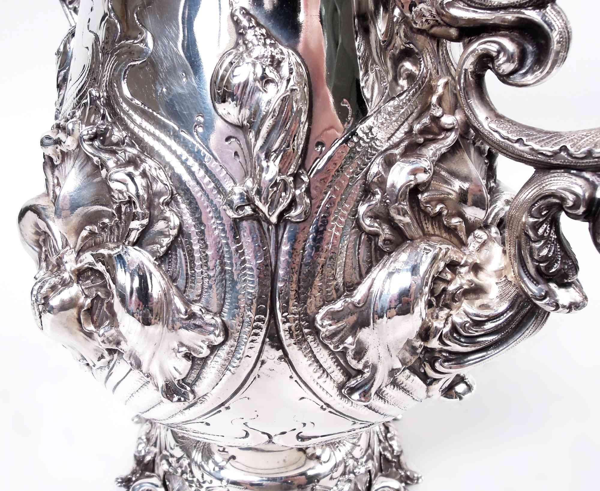 Shiebler American Art Nouveau Sterling Silver Amphora Vase Wine Cooler For Sale 1