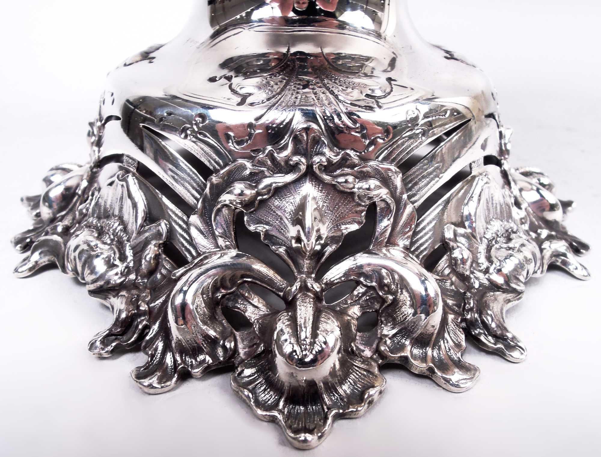 Shiebler American Art Nouveau Sterling Silver Amphora Vase Wine Cooler For Sale 2