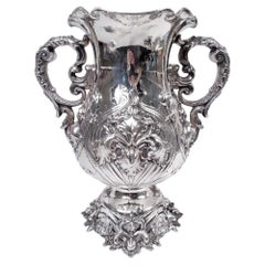 Shiebler American Art Nouveau Sterling Silver Amphora Vase Wine Cooler