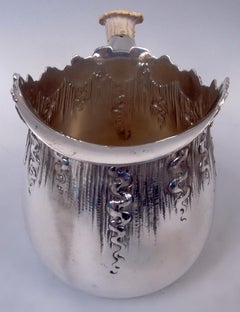 Shiebler Art Nouveau Water Pitcher with Big Game-Era Antler Handle