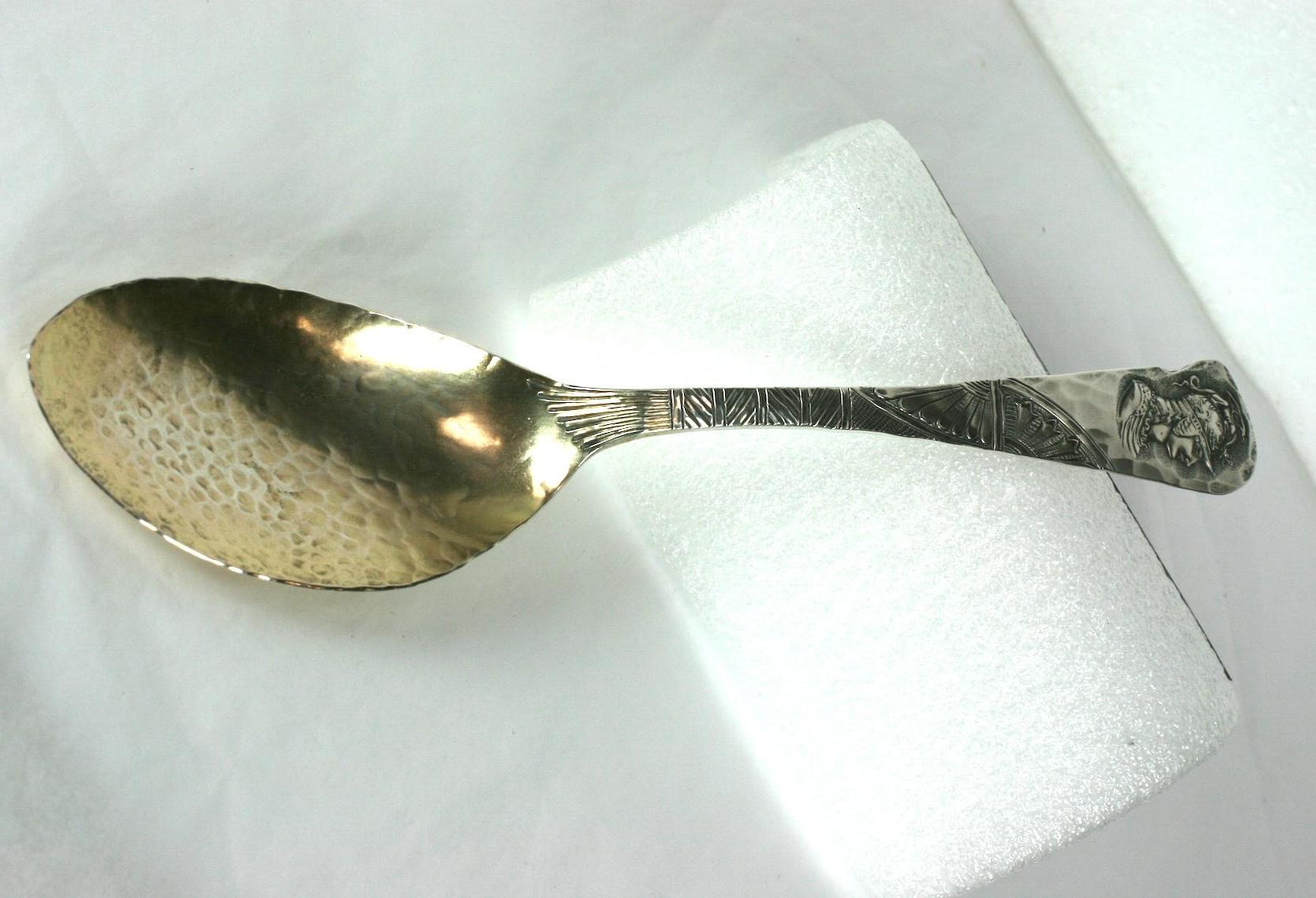 Shiebler Homeric Pattern Server in the form of a scoop from the late 19th century. Partial gilding on serving area. 
Signed with Geo. Shiebler winged Hallmark. 