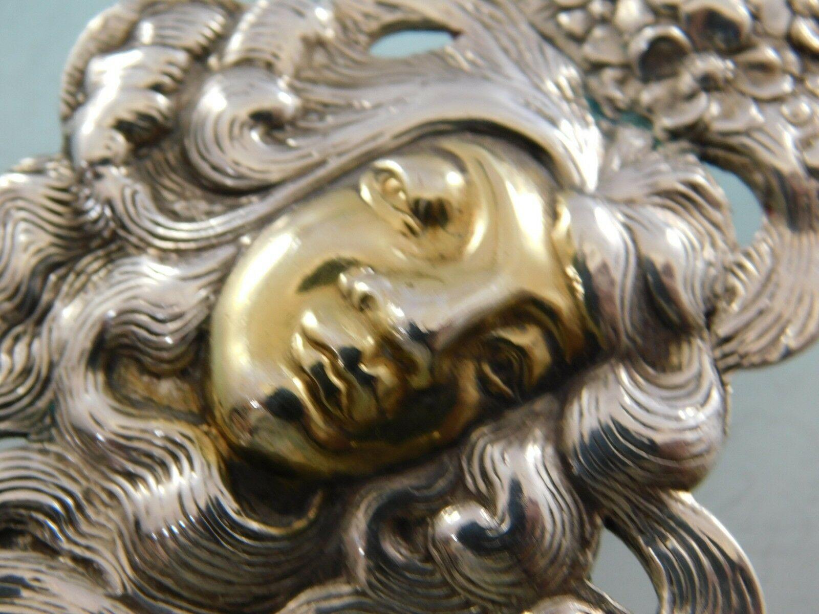 Shiebler Sterling Silver Page Turner Mixed Metals Art Nouveau Woman 14K Gold 1
