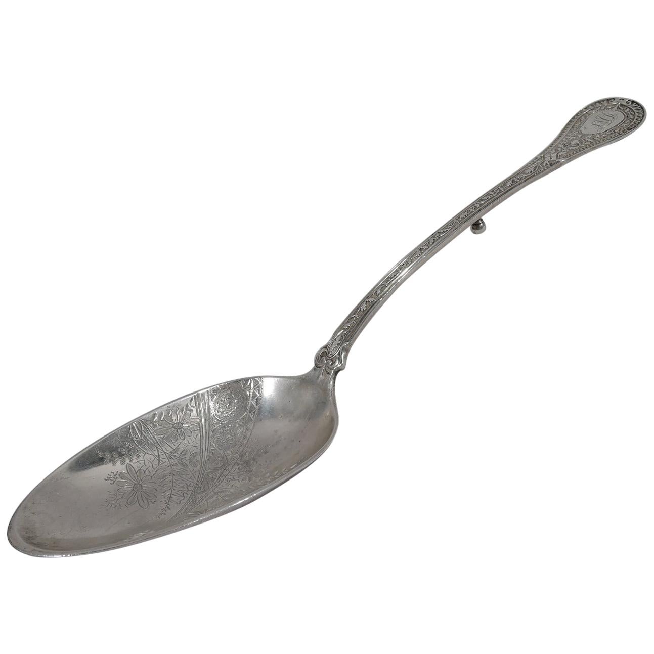 Shiebler Sterling Silver Stuffing Spoon in Aesthetic Gipsy Pattern