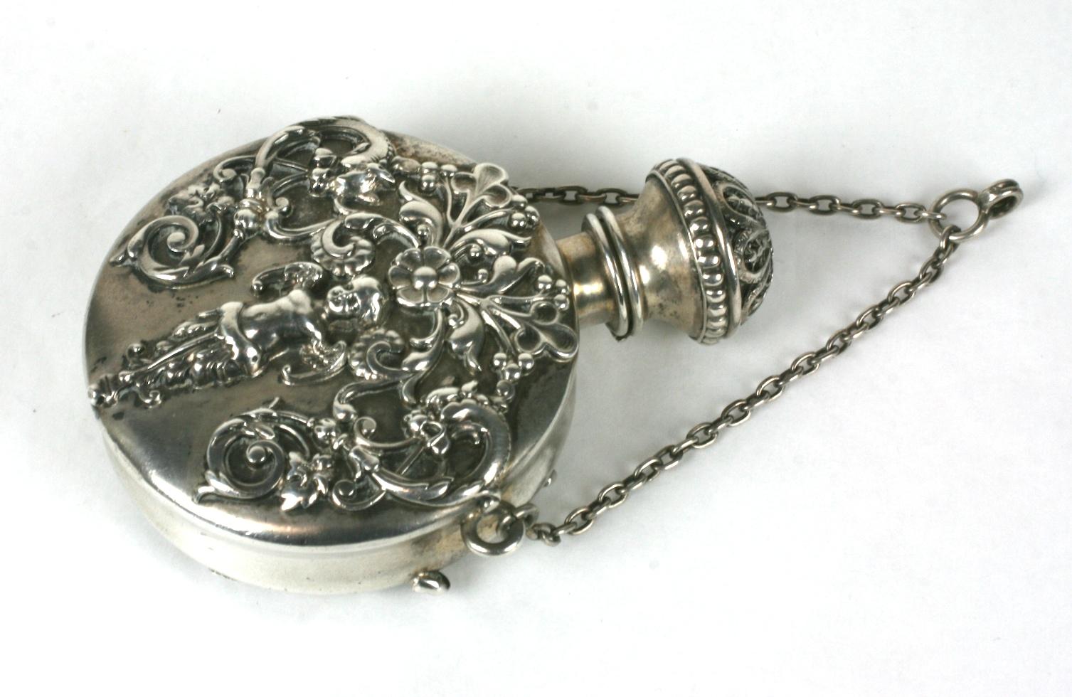 Shiebler Victorian Perfume Flask Pendant In Excellent Condition For Sale In New York, NY