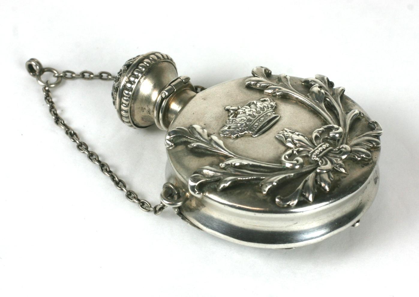 Late 19th Century Shiebler Victorian Perfume Flask Pendant For Sale