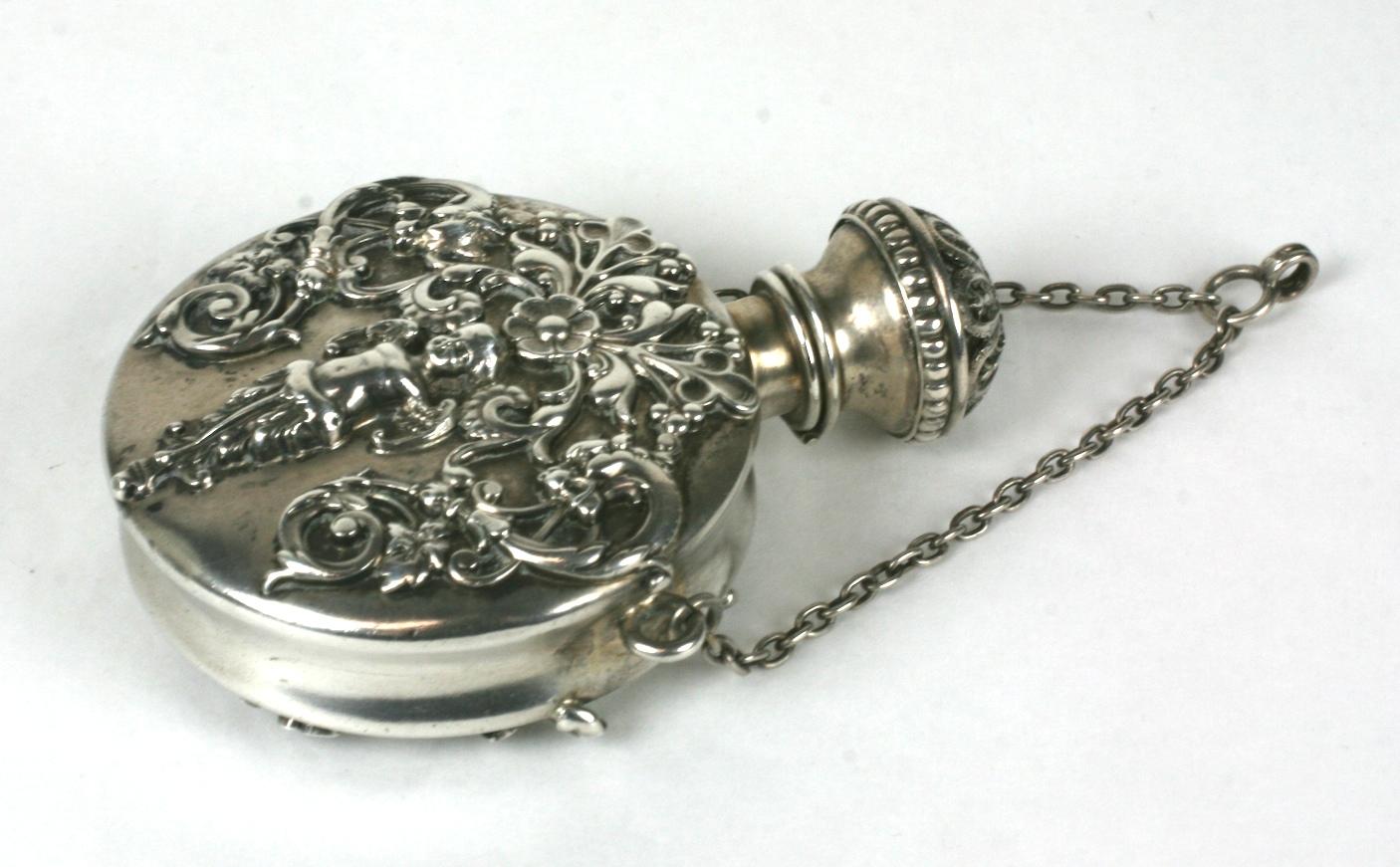 Women's or Men's Shiebler Victorian Perfume Flask Pendant For Sale