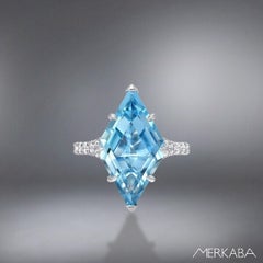 Aquamarine Ring 4.74 Carat Shield