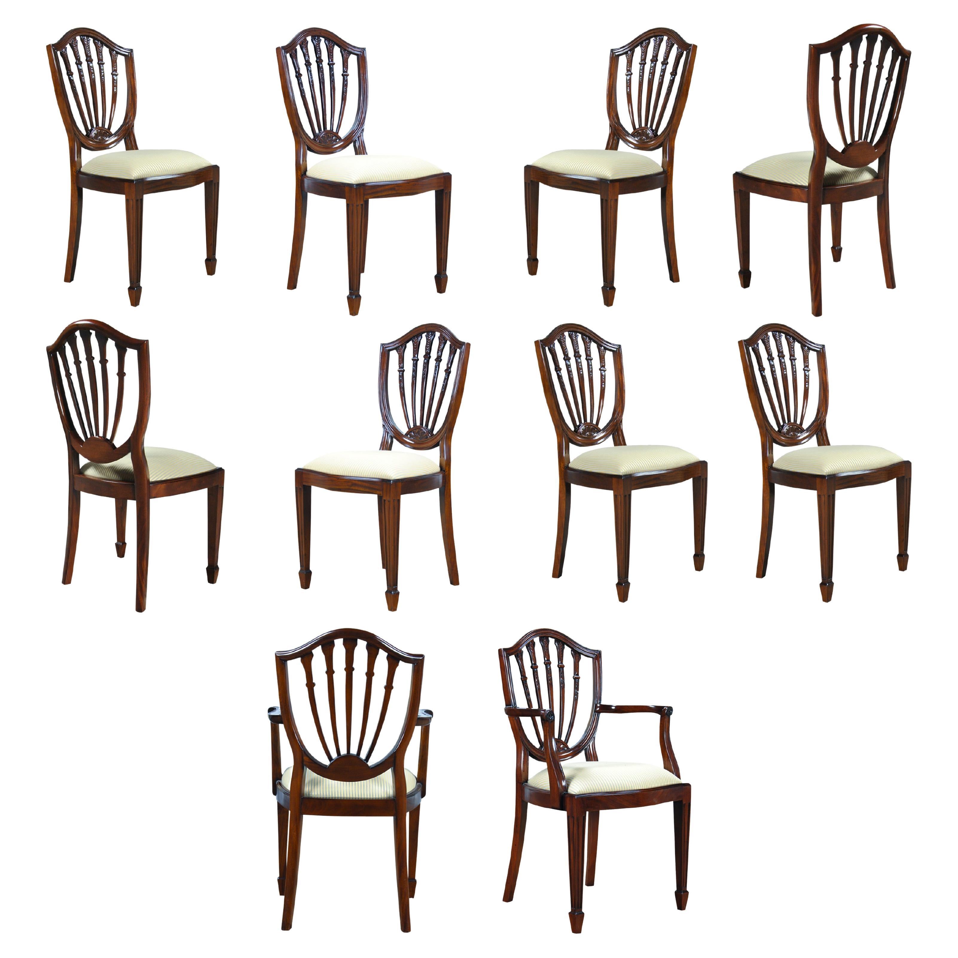 Shield Back Chairs, Set of 10 