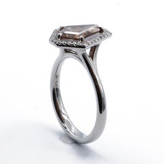 Shield Cut Brown Diamond Platinum Ring
