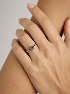 Shield Cut Salt-and-Pepper Diamond White Gold Engagement Ring, 1.21 Carat