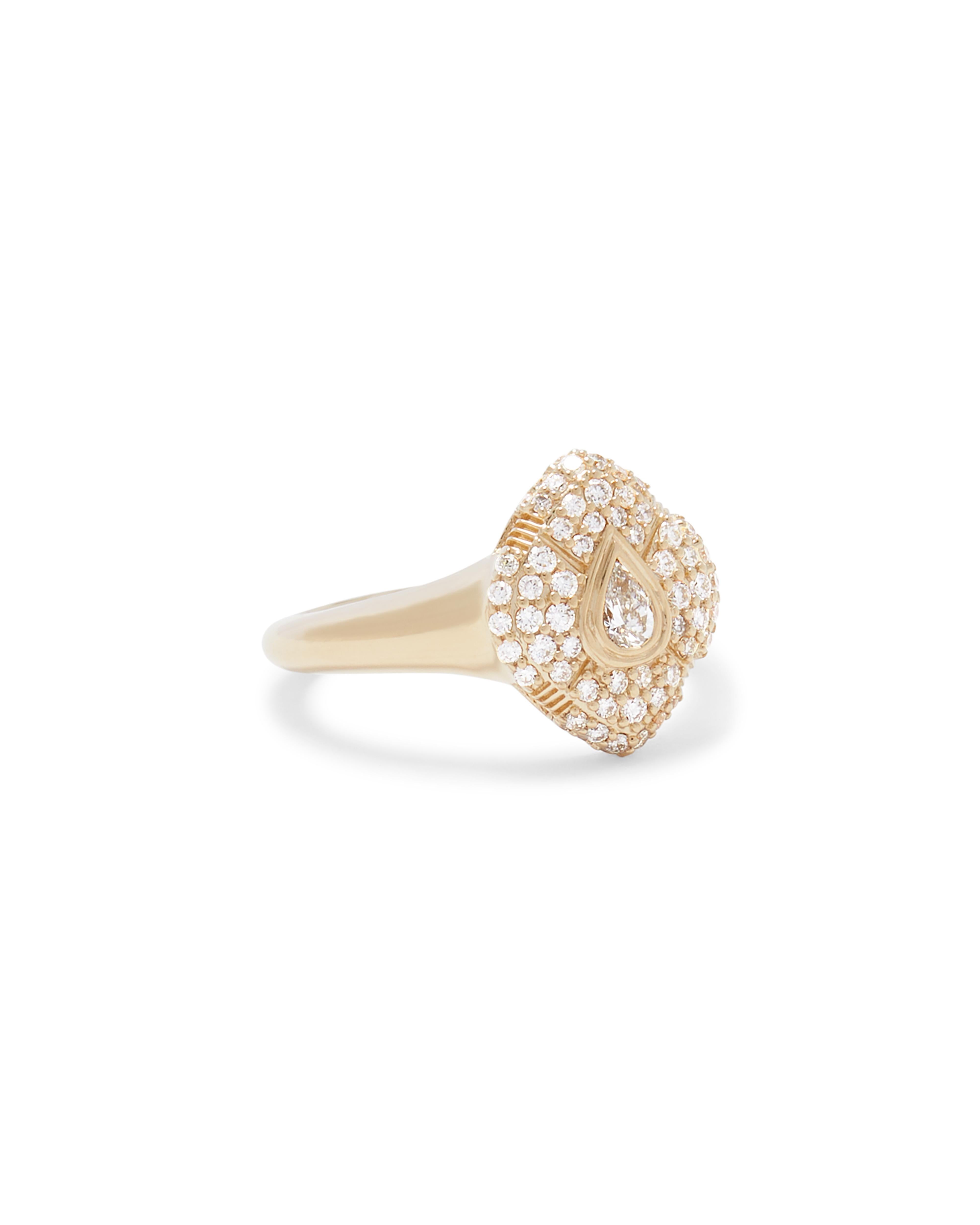 For Sale:  Heart The Stones by Halle Millien Shield Inspired Signet Ring 2