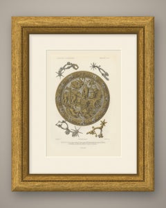Shield of the Discovery of America, Madrid Armory, Antique Print, 1851