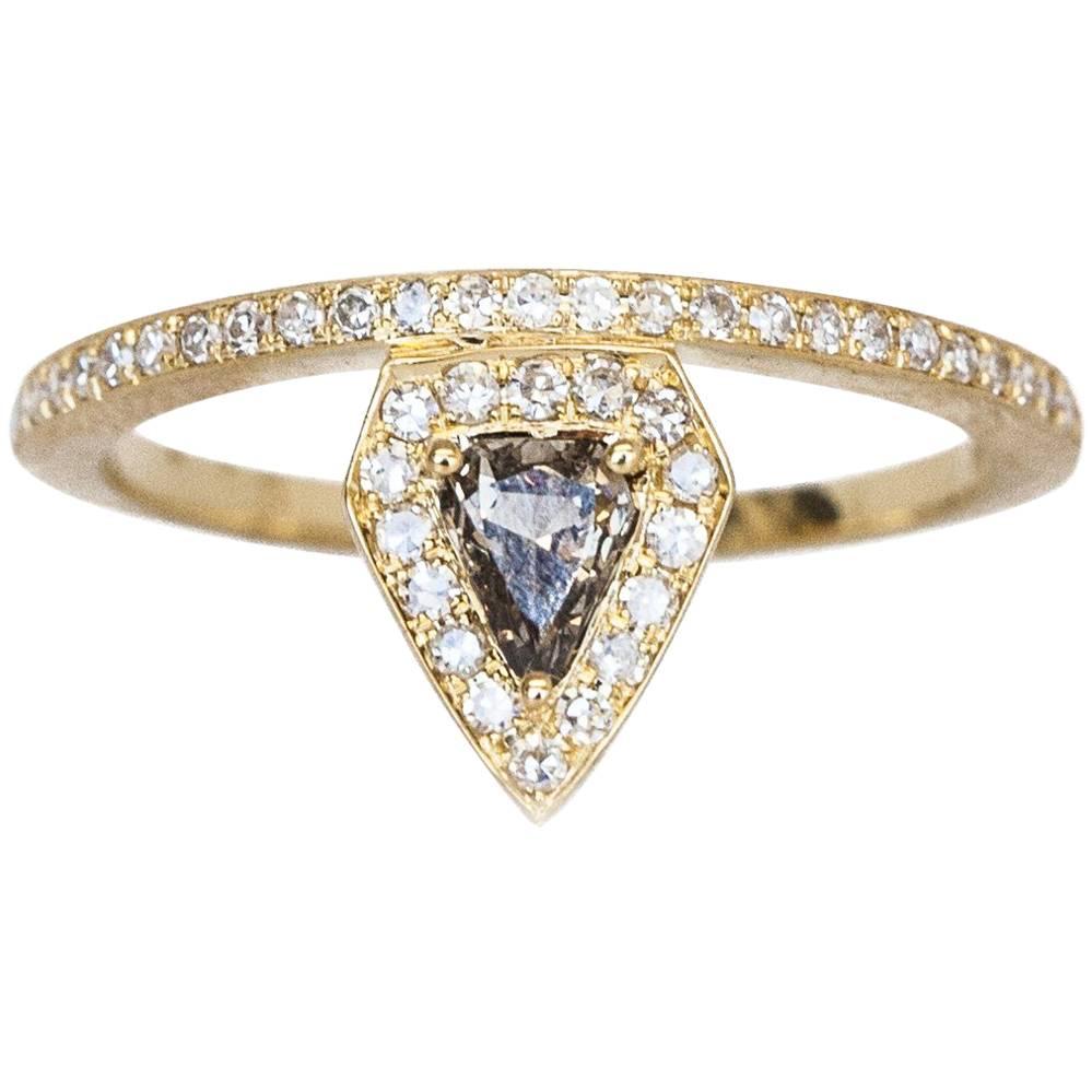 Shield Shaped Fancy Colored Diamond Ring