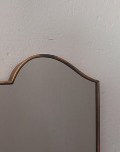 Shield-Shaped Mirror with Brass Frame, 50s