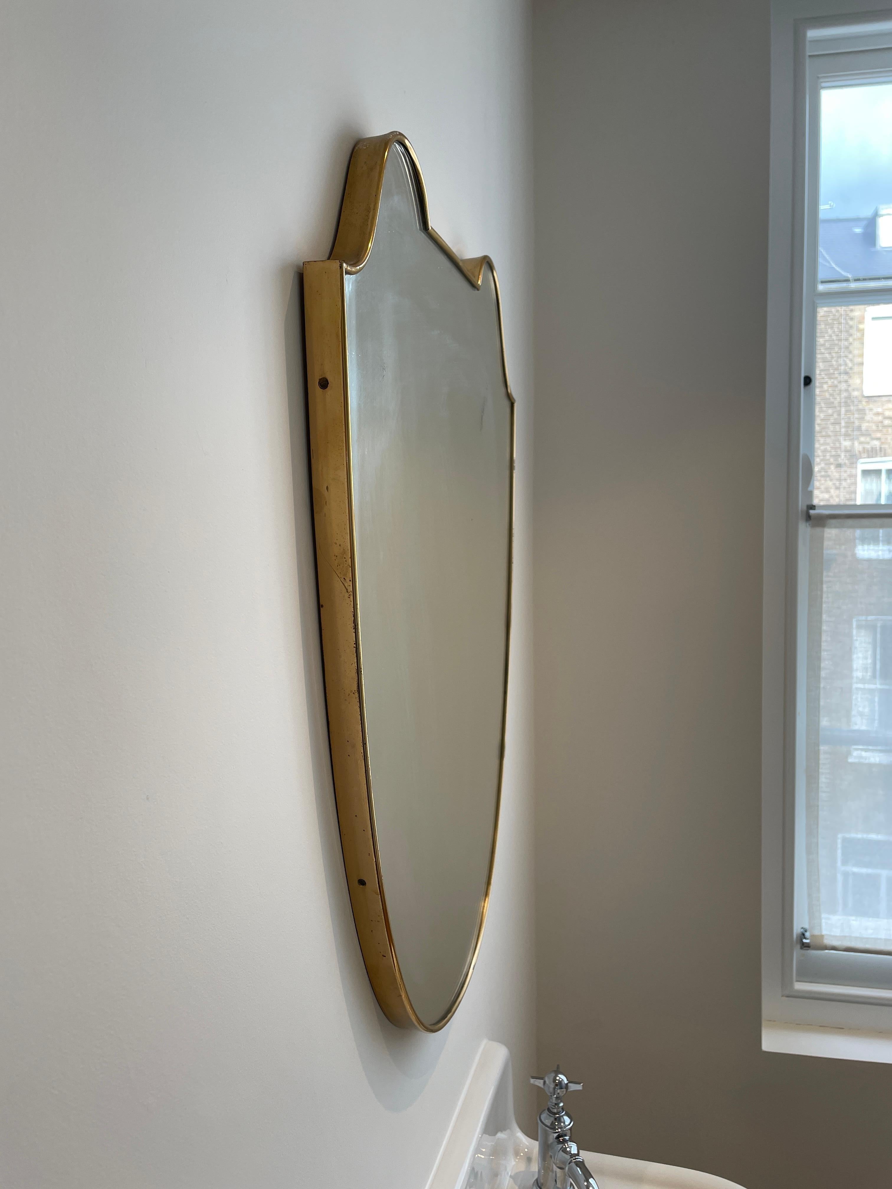 Modern Shield Wall Mirror after Gio Ponti For Sale