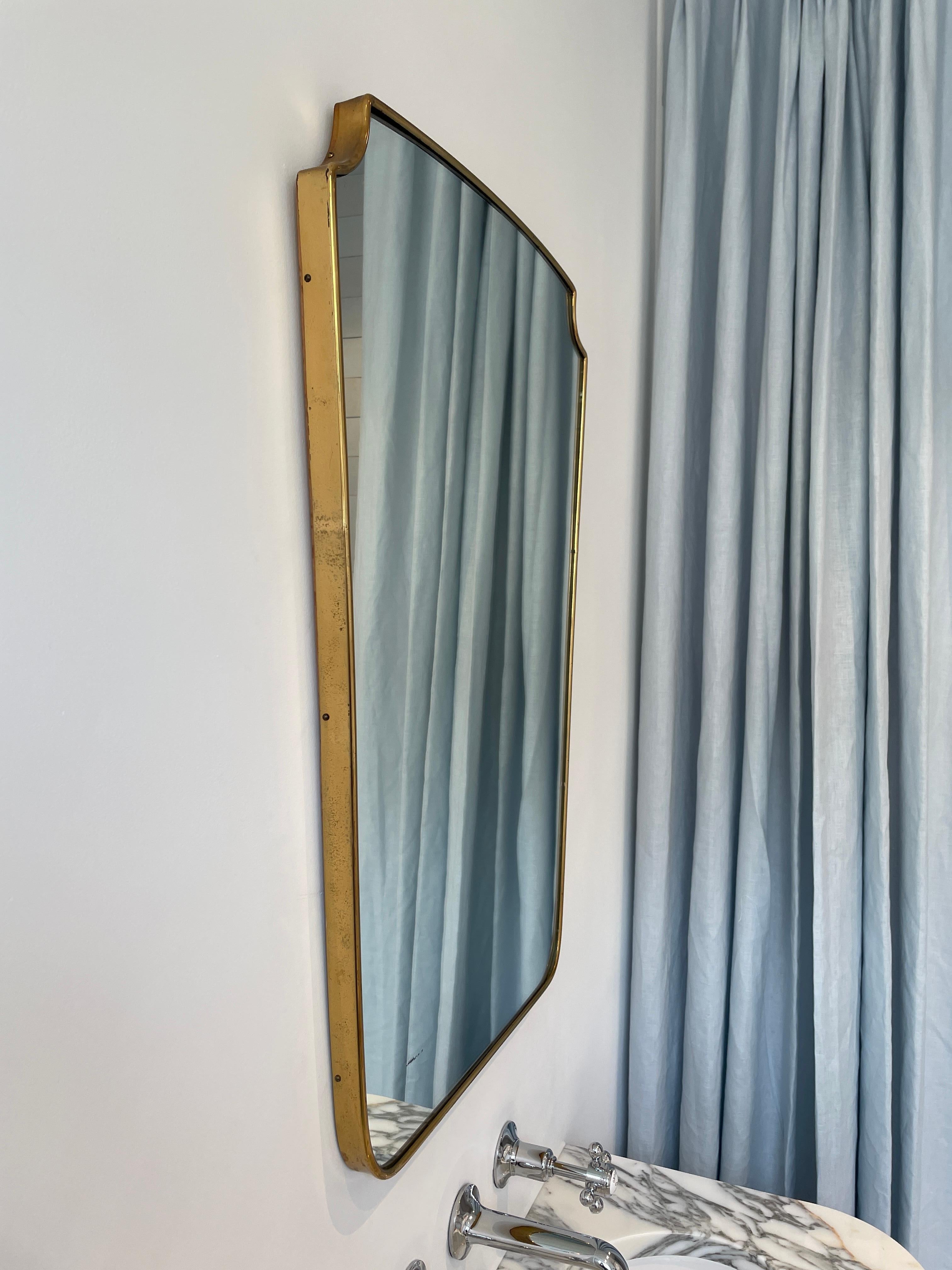 Italian Shield Wall Mirror after Gio Ponti For Sale