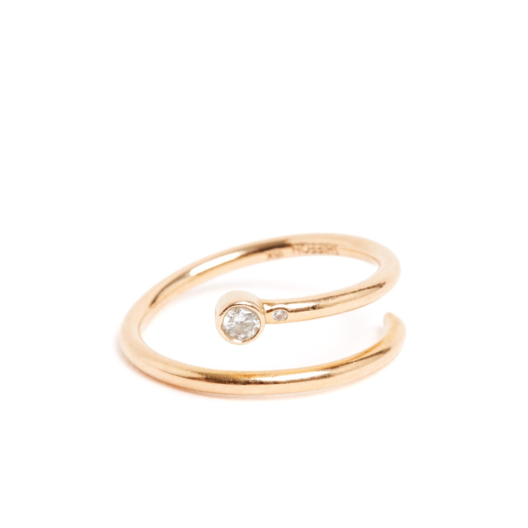 Taglio brillante Shiffon Bague TU Anello regolabile Duet Pinky in oro 18 carati e diamanti OS regolabile in vendita