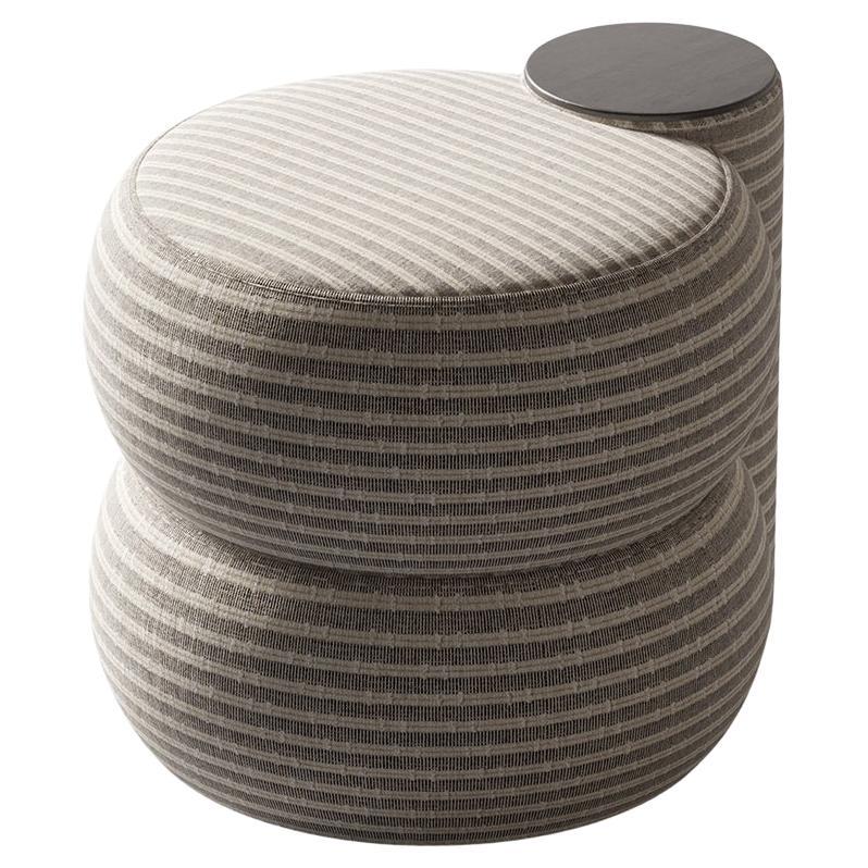 Shift Pouf Gray Fabric by Hermhaus
