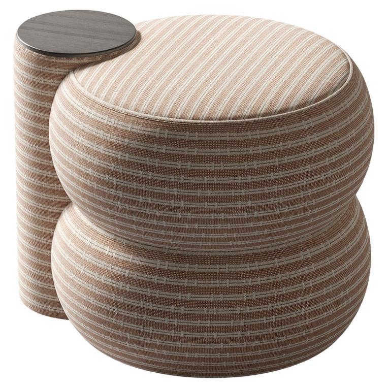 Shift Pouf Salmon Fabric by Hermhaus