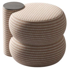 Shift Pouf Salmon Fabric by Hermhaus