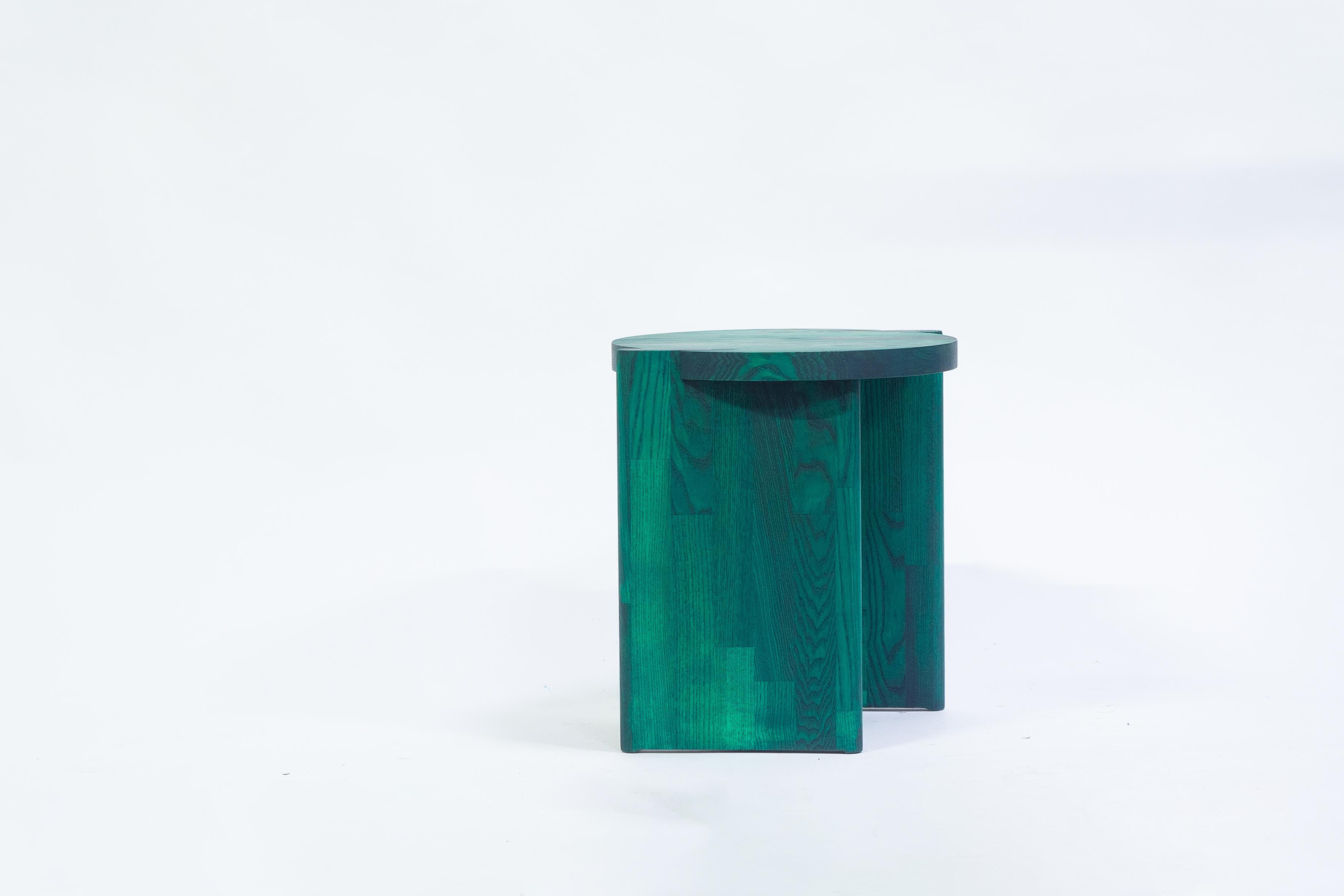 Shift Side Table by Studio Yann Gandon, Solid Ash, dark green, Denmark ...