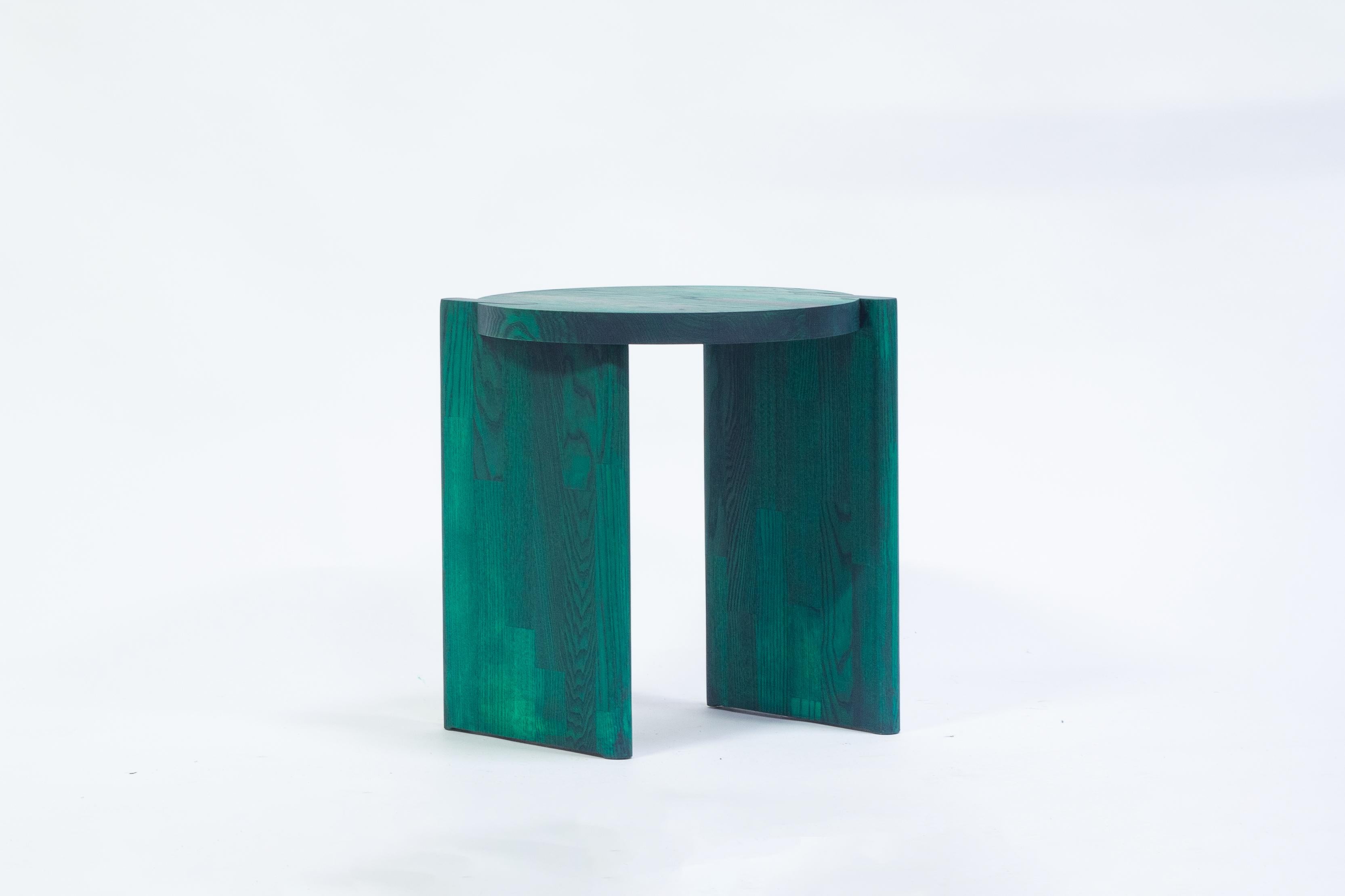 Shift Side Table by Studio Yann Gandon, Solid Ash, dark green, Denmark ...
