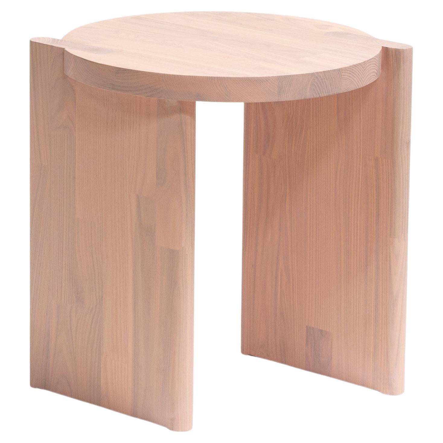 Shift Table, solid ash stained pink minimalist side table by Studio Yann Gandon