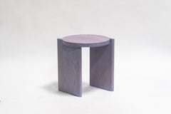 Shift Table, solid ash stained purple side table by Studio Yann Gandon